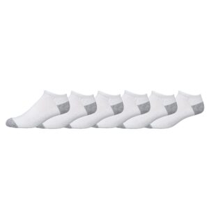 columbia men's half cushion no-show extended socks 3 pair, white w/contrast heel & toe, extended size