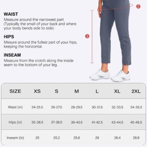 YYV Women's Golf Pants Stretch Work Ankle Pants High Waist Dress Pants with Pockets for Yoga Business Travel Casual(Dusty Blue X-Large)