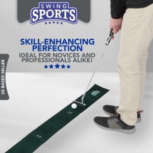 Swing Sports Adjustable Putting Green - Quiet Auto Ball Return Electric Putting Green Indoor Practice Putt Training Aid