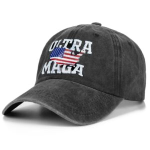 high end ultra maga hat american flag baseball cap 2024 trump trucker hat for women men distressed black x-small-3x-large