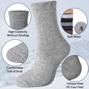 Kenning Pairs Men Heavy Thick Wool Socks Soft Warm Winter Socks Heavy Boot Thermal Socks for Men Cozy Winter Crew Socks for Cold Weather Hiking One Size