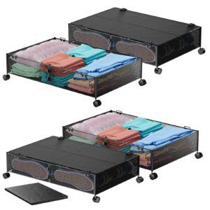 MURBONE Under Bed Storage with Wheels,Home Shoe Storage Organizer Drawer