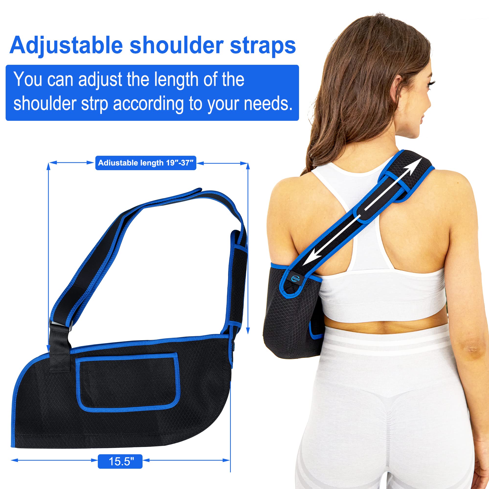 KKOOMI Arm Sling for Shoulder Injury,Rotator Cuff Pillow, Arm Sling Shoulder Immobilizer, with Adjustable Padded Shoulder Brace for Women&Men Shoulder Brace Gel Ice Pack Shoulder Pain Relief