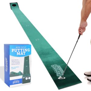 swing sports adjustable putting green - quiet auto ball return electric putting green indoor practice putt training aid