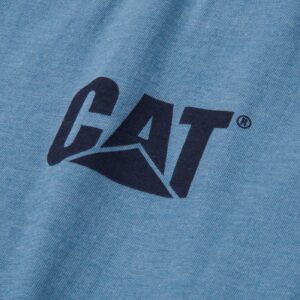 Caterpillar Men's Trademark Banner Long Sleeve Tee Shirts with Center Back Neck Wire Management Loop and CAT Logo, Real Teal Heather, X-Large