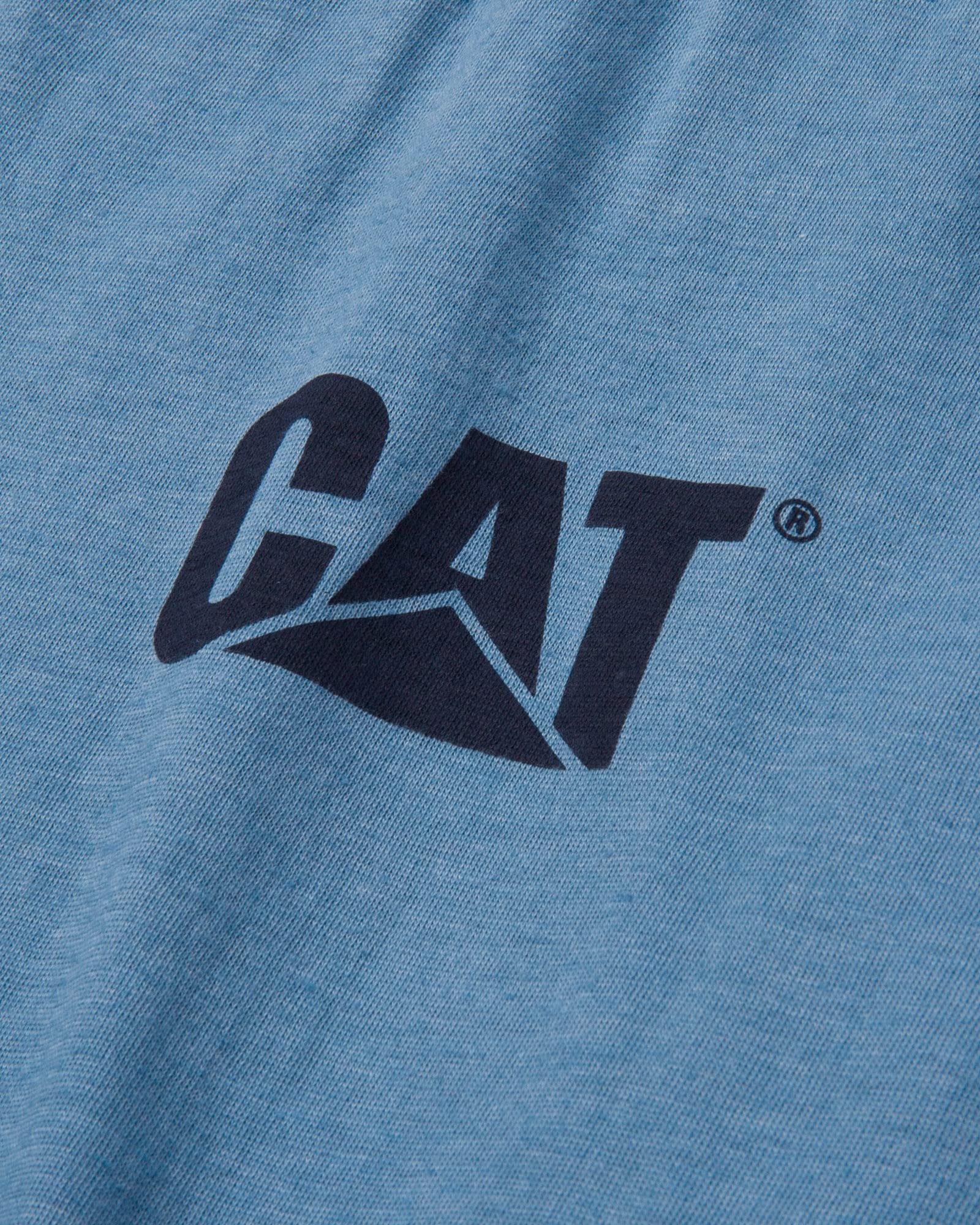 Caterpillar Men's Trademark Banner Long Sleeve Tee Shirts with Center Back Neck Wire Management Loop and CAT Logo, Real Teal Heather, X-Large