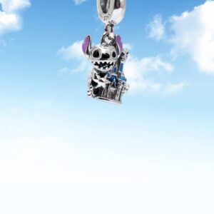 BEEUVIP Stitch Magic castle Dangle Charm 925 Sterling Silver Openwork Bead for Charm Bracelets and Necklaces, Birthday Mothers Day Jewelry Gifts Women