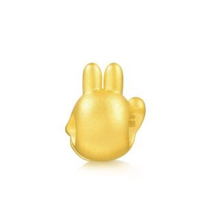 CHOW SANG SANG 999 24K Solid Gold Mini Charm Maneki Usagi Bunny Charm Bracelet for Women 93615C, 93615C-24GG-00