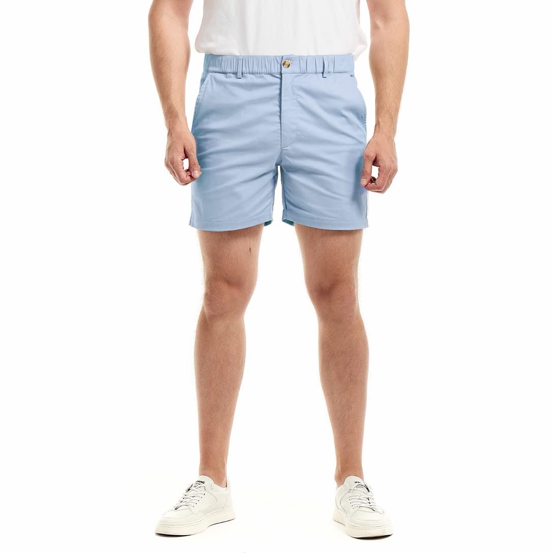 AIMPACT Mens 5.5 Inch Inseam Short Shorts Casual Stretch Shorts for Men Hybrid Shorts（LightBlue M）