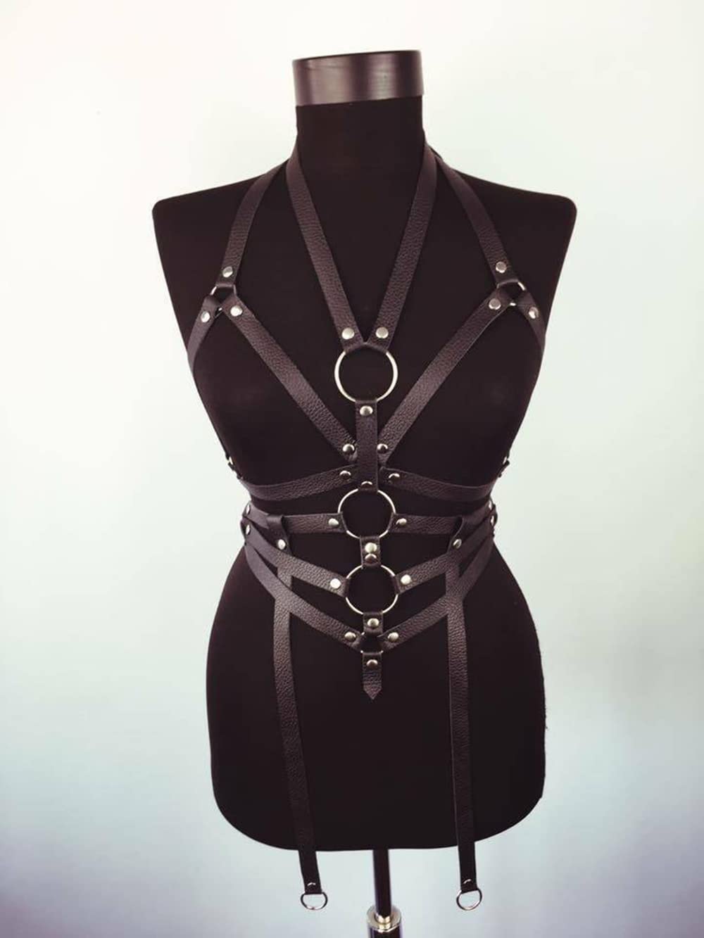 Punk Leather Chest Body Chain Sexy Harness Waist Chains Nightclub Party Rave Belt Belly Bra Jewelry Accessories for Women