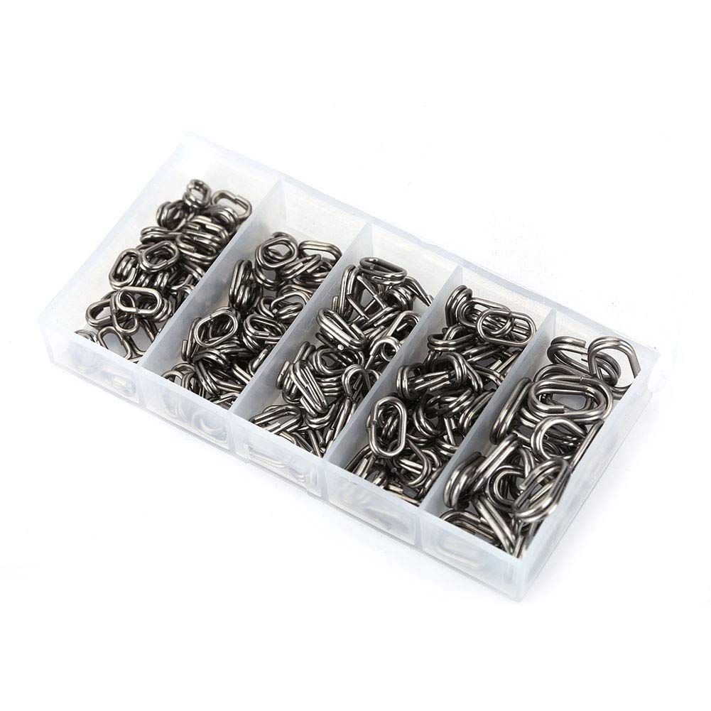 BORDSTRACT Oval Fishing Split Rings, 180PCS Stainless Steel Swivel Snap Lure Ring, Bait Connection Double Ring for Hard Bait, Minnow Bait, Crankbaits, Popper Bait