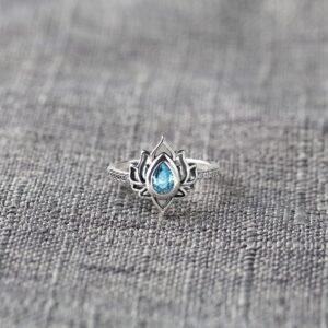 Lotus Ring 925 Sterling Silver Rings Stacking Rings for Women Casual Rings Delicate Everyday Ring Comfort Fit Lotus Ring for Daughter