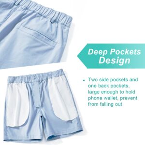 AIMPACT Mens 5.5 Inch Inseam Short Shorts Casual Stretch Shorts for Men Hybrid Shorts（LightBlue M）