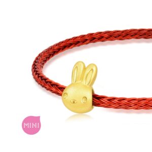 CHOW SANG SANG 999 24K Solid Gold Mini Charm Rabbit Charm Blessing Bracelet for Women 93573C