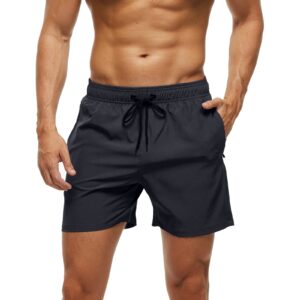 mens swimming trunks swim shorts gym athletic workout running sports bike exercise golf tennis lounge clothes casual summer beach board(s, black)