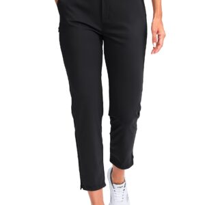 YYV Women's Golf Pants Stretch Work Ankle Pants High Waist Dress Pants with Pockets for Yoga Business Travel Casual(Black XX-Large)