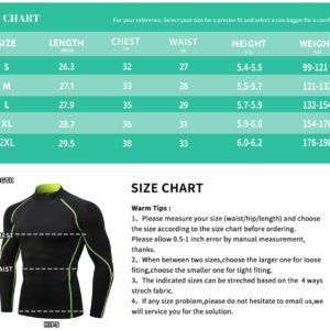 Yuerlian Men's Long Sleeve Compression Shirts Sports Rash Guard Base Layer Athletic Workout Shirt Gym Tops Undershirts Blue