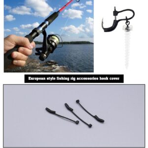 ECSiNG 30PCS D Rig Aligners Rubber Carp Fishing Kickers Anti Tangle Sleeves Hooks Line Aligners Fishing Terminal Tackle Hook Link Accessories Black 28mm