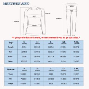 MEETWEE Thermal Underwear for Women, Long Johns Ski Cold Weather Gear Set Base Layer Warm Winter Top and Bottom Running Red Medium