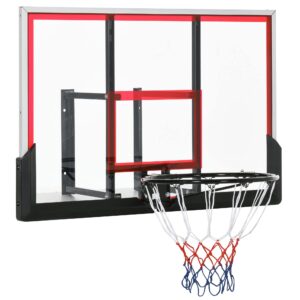 soozier wall mounted basketball hoop, basketball goal combo kit with 43" x 30" shatter proof backboard, durable bracket and all weather net for outdoor use