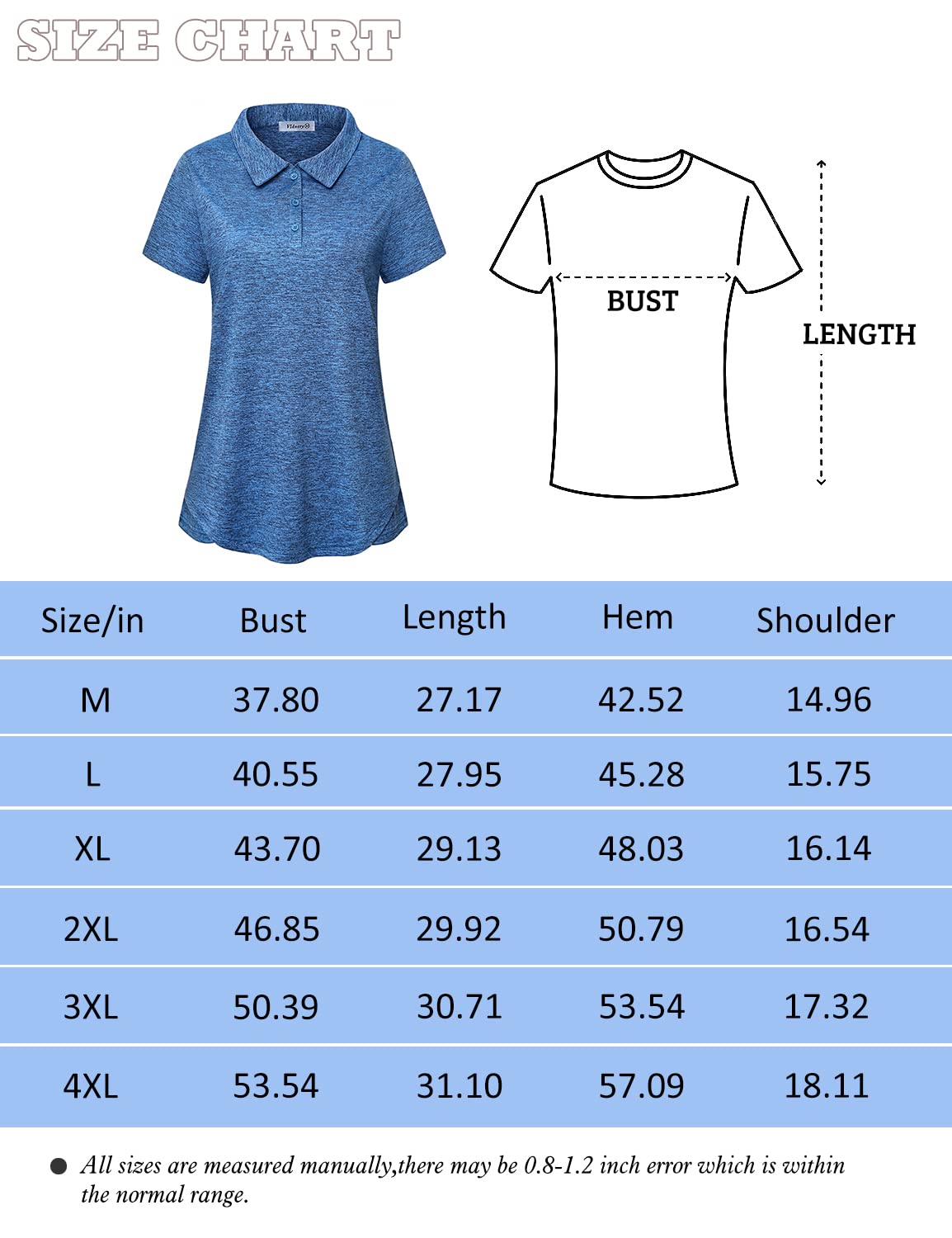 Vldnery Women's Golf Shirts Moisture Wicking Short Sleeve Shirt 3-Button Athletic Lightweight Yoga Tennis Polo Tops (L)