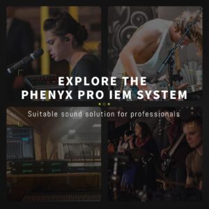 Phenyx Pro Wireless in-Ear Monitor System, Stereo IEM System with Rack Mount Kit, 89 Frequencies, 900MHz UHF Band, 164ft Range, Suitable for Stage & Studio (4 Bodypacks with Transmitter)