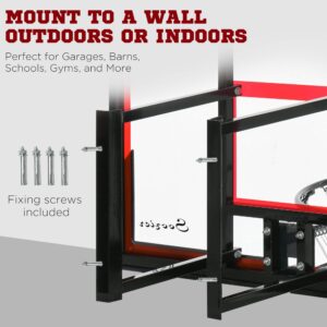 Soozier Wall Mounted Basketball Hoop, Basketball Goal Combo Kit with 43" x 30" Shatter Proof Backboard, Durable Bracket and All Weather Net for Outdoor Use