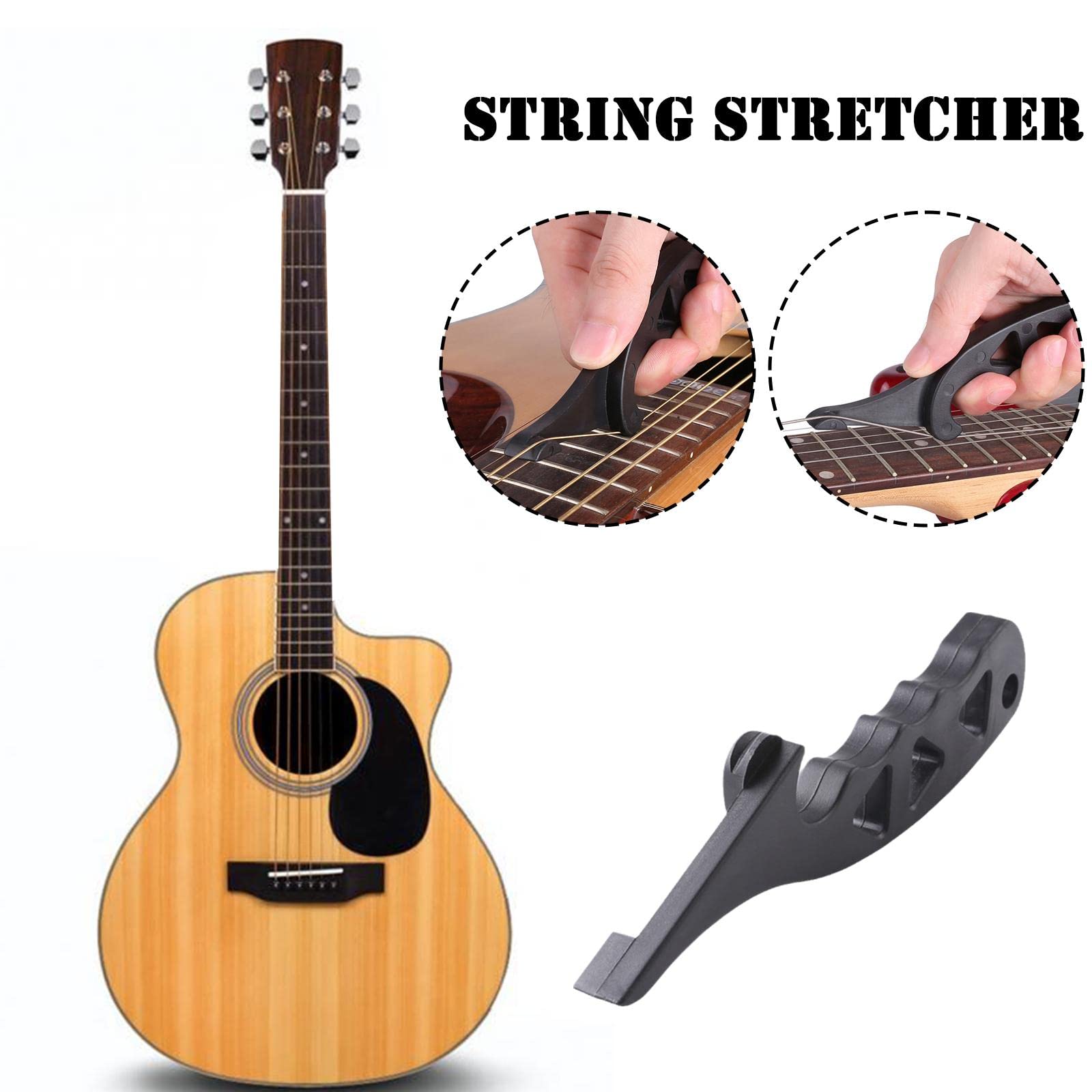 pulunto Guitar String Stretcher, Plastic Guitar String Handle to Make New String Stay in Tune, for Acoustic Electric Guitar Violin (6.5 * 1.77inch)