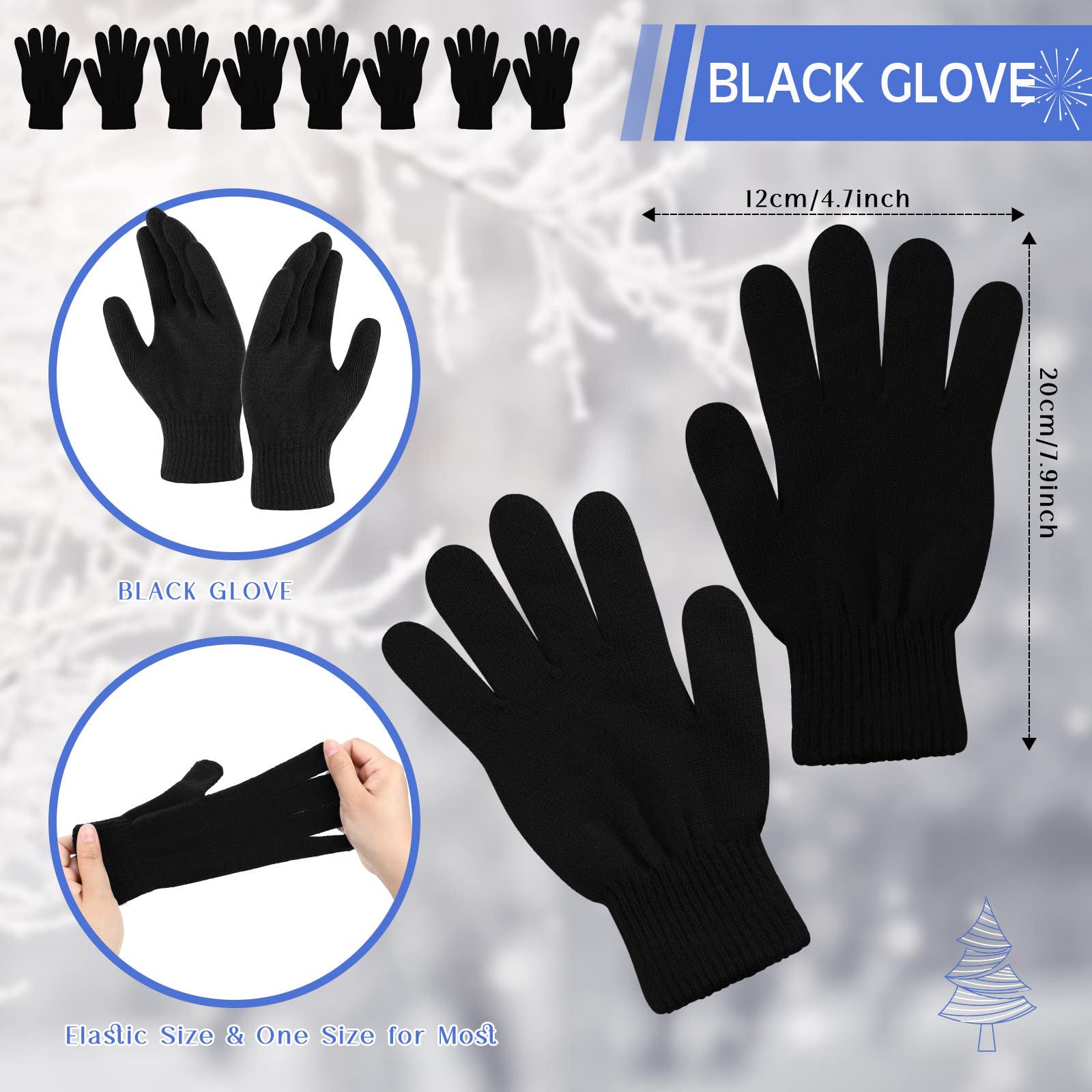 48 Pieces Winter Gloves Scarves Beanies Socks Set Winter Homeless Care Package Bulk for Homeless Charity Warm Gift