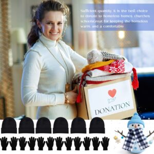 48 Pieces Winter Gloves Scarves Beanies Socks Set Winter Homeless Care Package Bulk for Homeless Charity Warm Gift