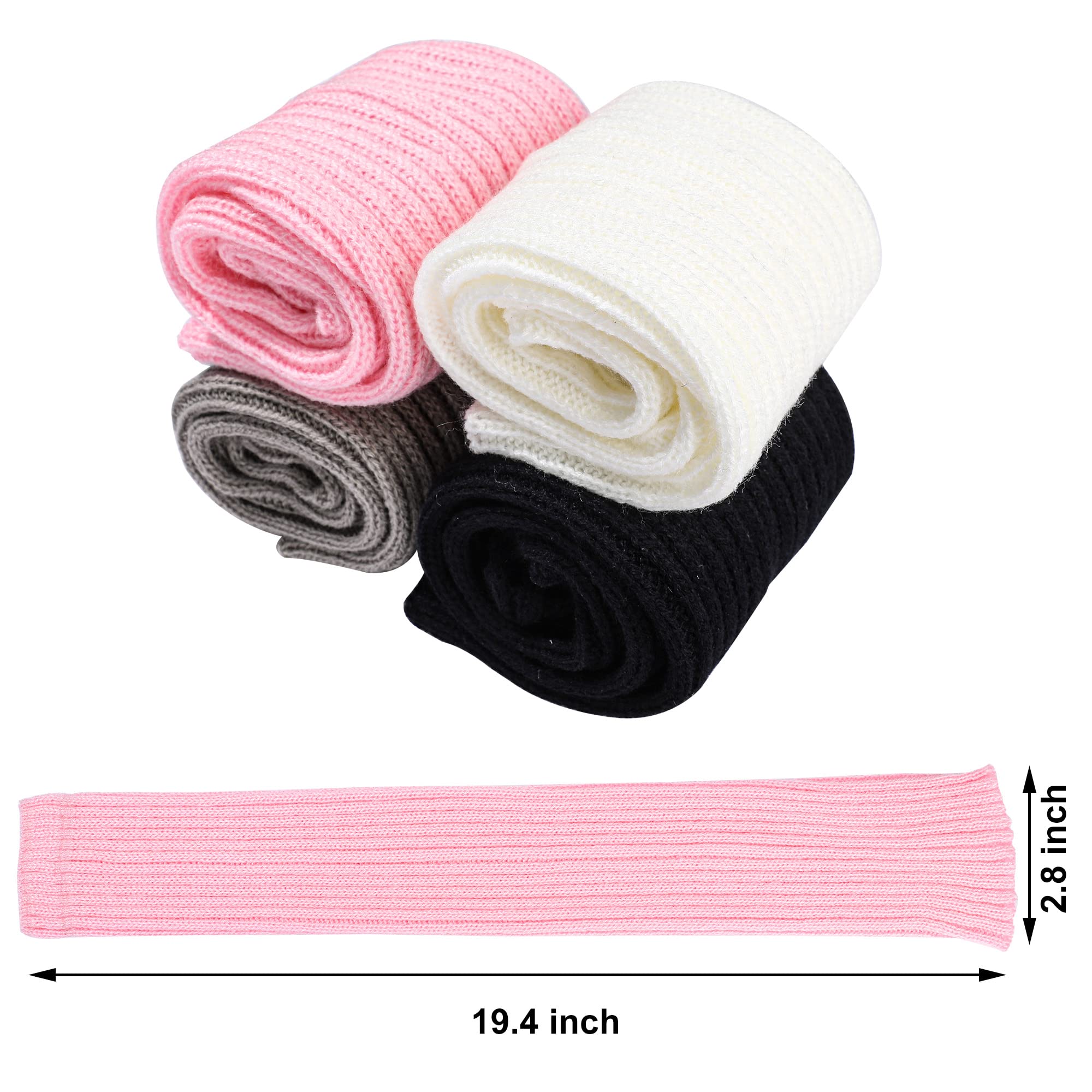 peony man 4 Pairs Women Stirrup Leg Warmers Winter Knitted Leg Warmers Ribbed Stretchy Ankle Leg Warmers for Woman Girls Dance Yoga Ballet Sports Workout