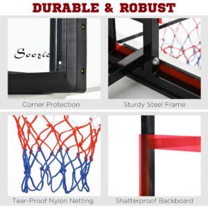 Soozier Wall Mounted Basketball Hoop, Basketball Goal Combo Kit with 43" x 30" Shatter Proof Backboard, Durable Bracket and All Weather Net for Outdoor Use