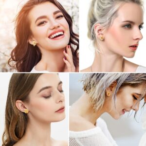 YADOCA 10 Pairs Clip On Earrings for Women 14K Gold Plated Clip On Hoop Earrings Chunky Clip Earrings No Piercing Fake Earrings Set Hypoallergenic