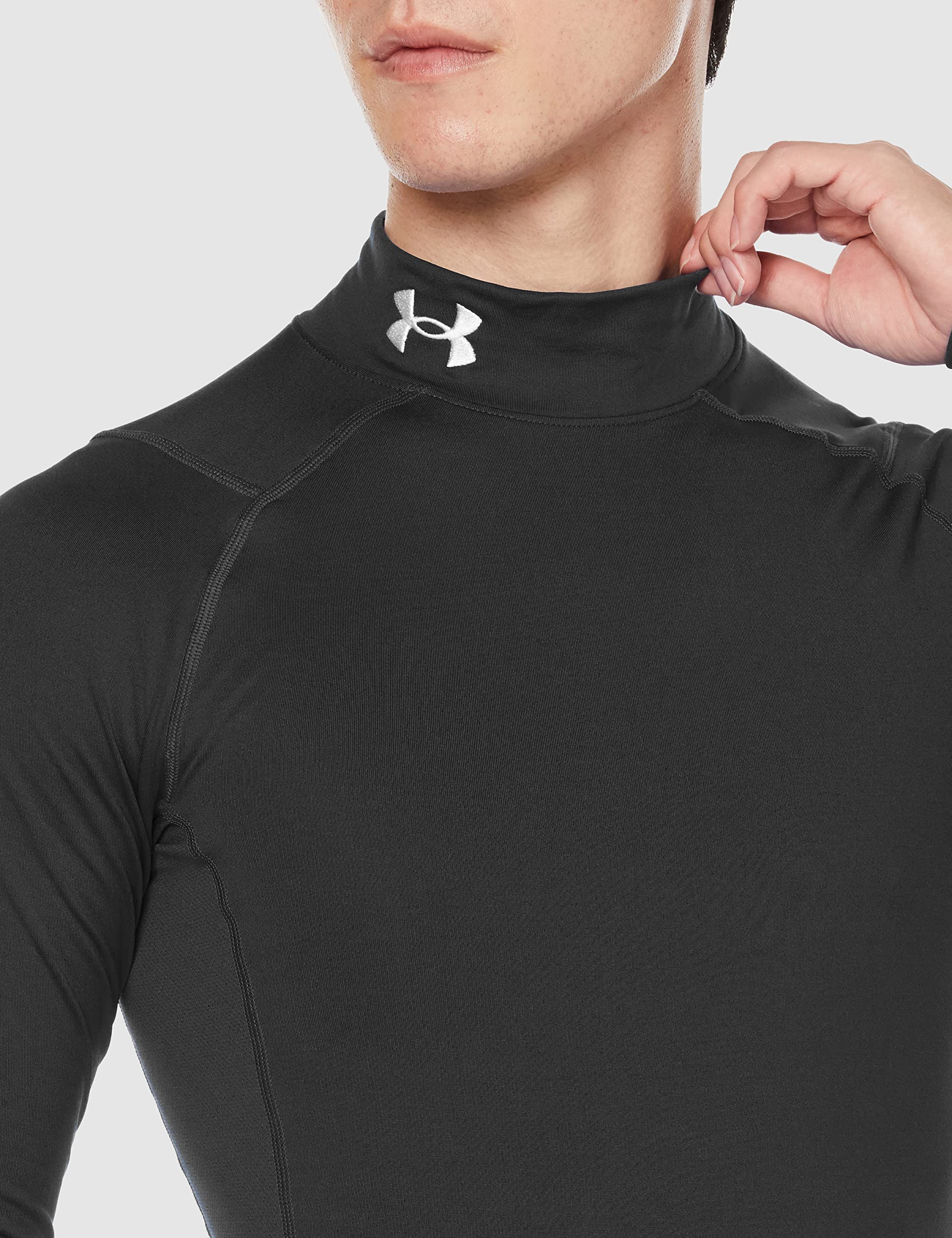 Under Armour Men's ColdGear Armour Compression Mock - 1366072-001 - Black/White - 4XL