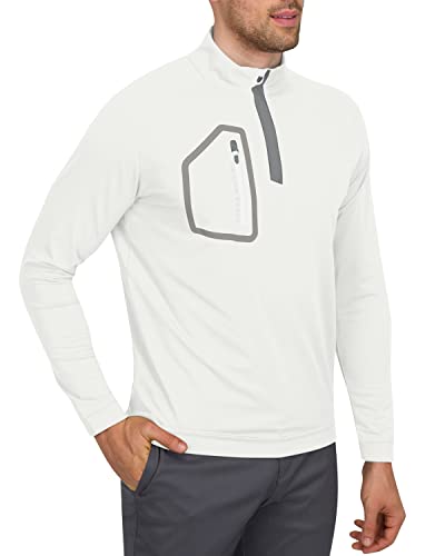 Three Sixty Six Men’s Dry Fit ¼ Zip Golf Pullover Jacket - Lightweight, Breathable & Stretch Fabric Sweater with Chest Pocket