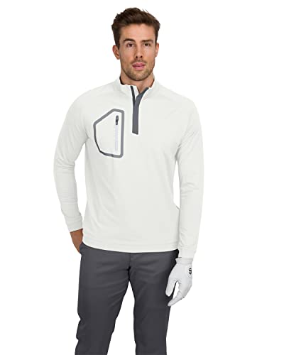 Three Sixty Six Men’s Dry Fit ¼ Zip Golf Pullover Jacket - Lightweight, Breathable & Stretch Fabric Sweater with Chest Pocket