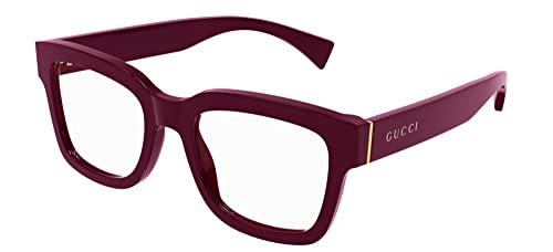 Gucci GG1138O 003 Eyeglasses Burgundy Full Rim Square Shape 52mm