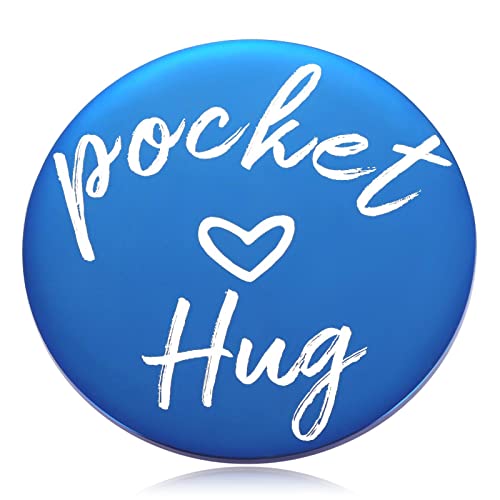 MIXJOY 2-Sided Little Pocket Hug Token Thinking of You Miss You Gift - You are Braver Than You Believe Cheer Up Gifts Good Luck Cancer Get Well Soon Coin, 1.5", Blue