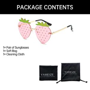 YAMEIZE Unique Strawberry Sunglasses Funky Cute - Women Men Festival Party Rave Halloween Christmas Colorful Eye Glasses