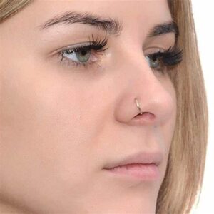 D.Bella 22G Small Nose Rings Hoops Surgical Steel Simple Half Hoop Nose Ring 8mm Nose Hoops Nose Nostril Piercing Hoop