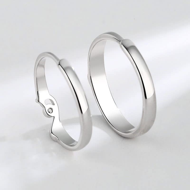 jin yu jia yuan S925 sterling silver phoenix courtship couple ring a pair of simple national trendy silver rings for men and women (Adjustable, women's)