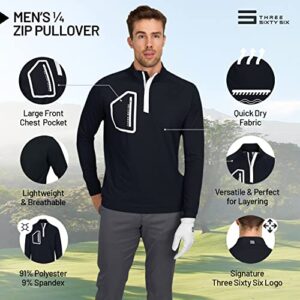 Three Sixty Six Men’s Dry Fit ¼ Zip Golf Pullover Jacket - Lightweight, Breathable & Stretch Fabric Sweater with Chest Pocket