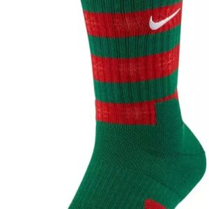 Nike Elite Basketball Christmas Socks Large (Fits Men Size 8-12) Green, Red DA5097-312