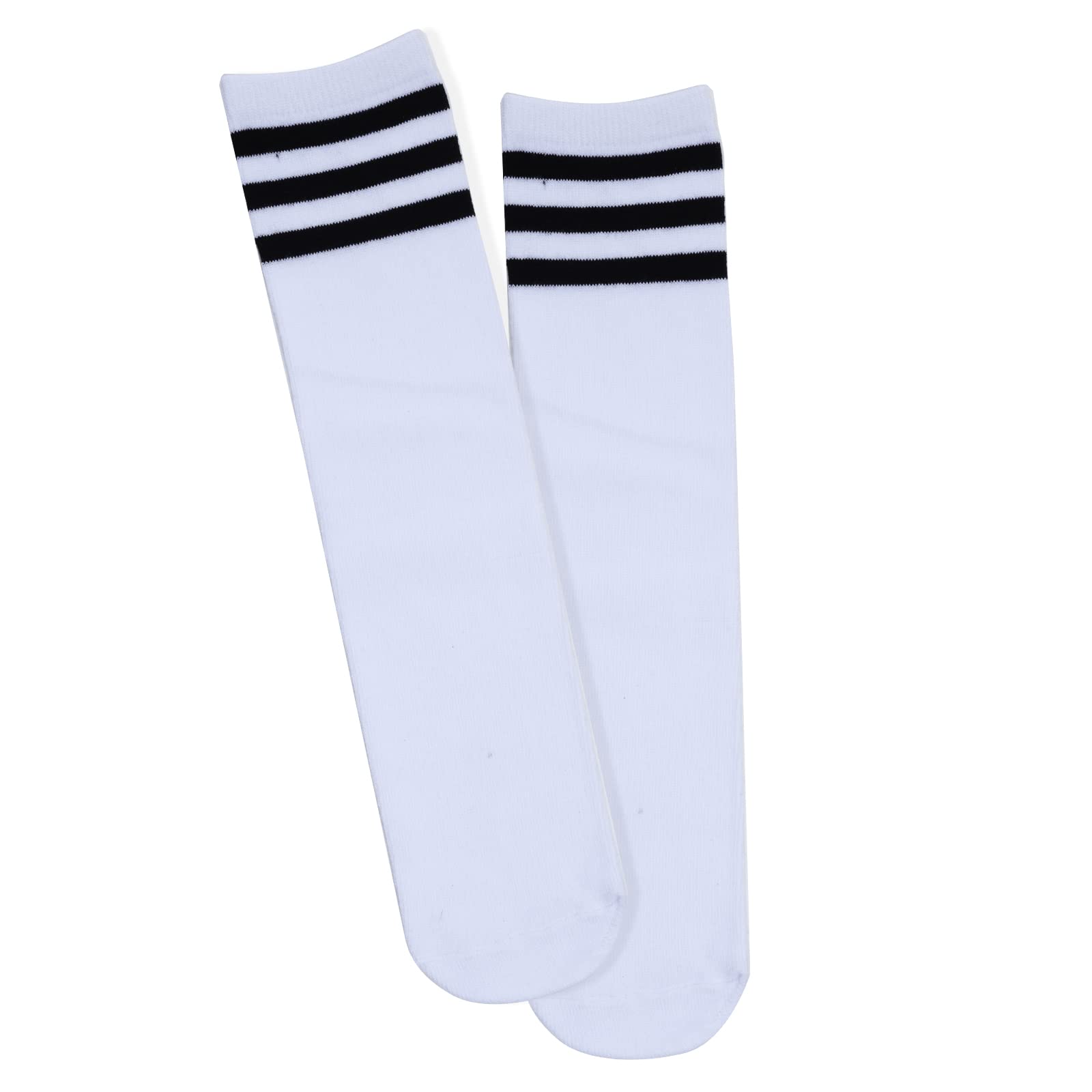 Dxhycc 3 Pairs Kids Soccer Socks Stripes Knee High Tube Socks School Cotton Uniform Sports Socks for Toddler Girls and Boys