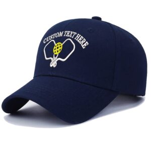 personalized custom embroidered hat pickleball baseball cap for men women sports navy