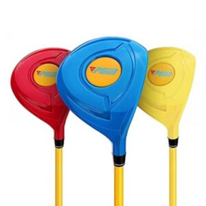 Kids Golf Clubs 1# Wood Baby Golf Driver Beginners Golf Putter Practice Golf Blade Putters for 2-5 Junior (Yellow,4-5Y)