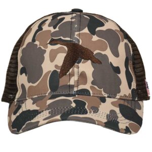 EDTREK Performance Waterfowl Hunting Hat with American Flag Patch - Camo Duck Hunting Hat with Duck Embroidery (Old School Camo), One Size