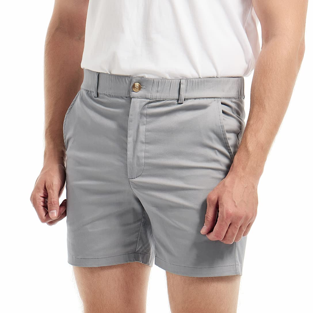 AIMPACT Mens 5.5 Inch Inseam Short Shorts Casual Stretch Shorts for Men Hybrid Shorts(Grey L)