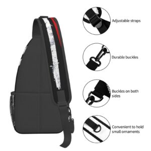 Lunepon Baseball And American Flag Sling Backpack Crossbody Shoulder Bags For Women Men, Sling Bag Travel Hiking Chest Bag Daypack Unisex