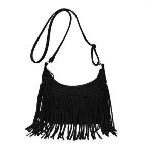 Lanpet Women’s Tassel Faux Suede Leather Hobo Cross Body Chain Shoulder Bag Satchel